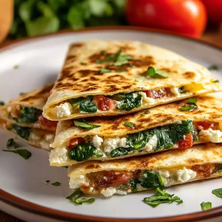 Spinach and Feta Quesadillas Recipe