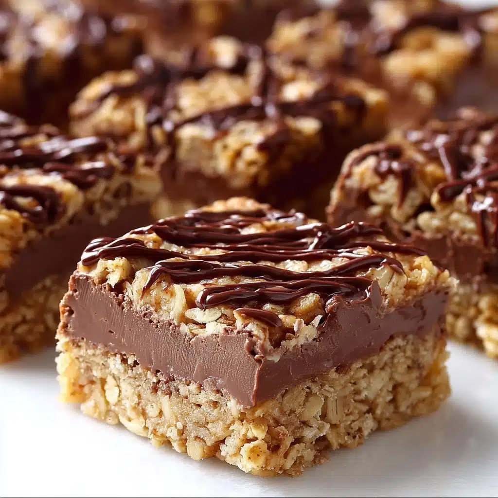 No Bake Chocolate Oatmeal Bars Recipe - Recipe Image