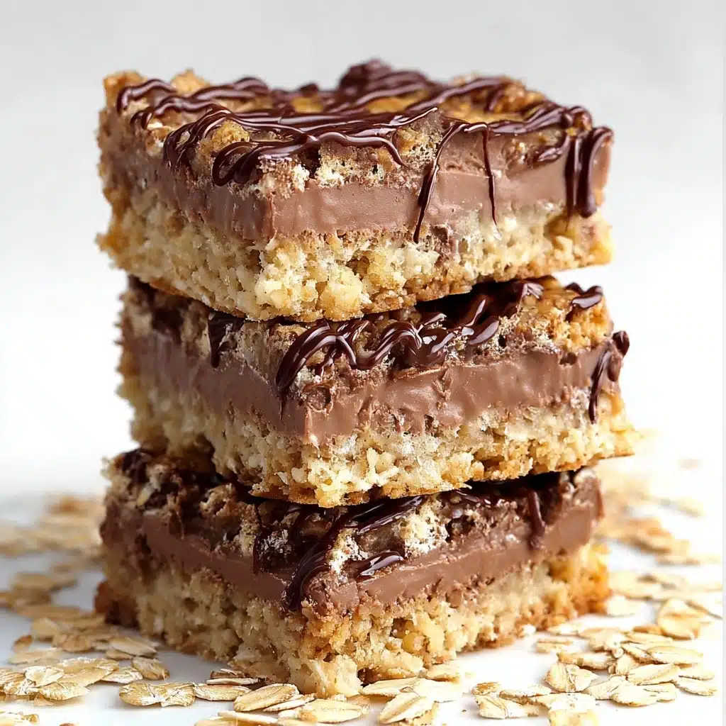 No Bake Chocolate Oatmeal Bars Recipe - Recipe Image