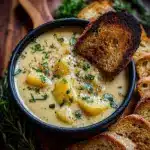 Hearty Cheddar Garlic Herb Potato Soup Recipe