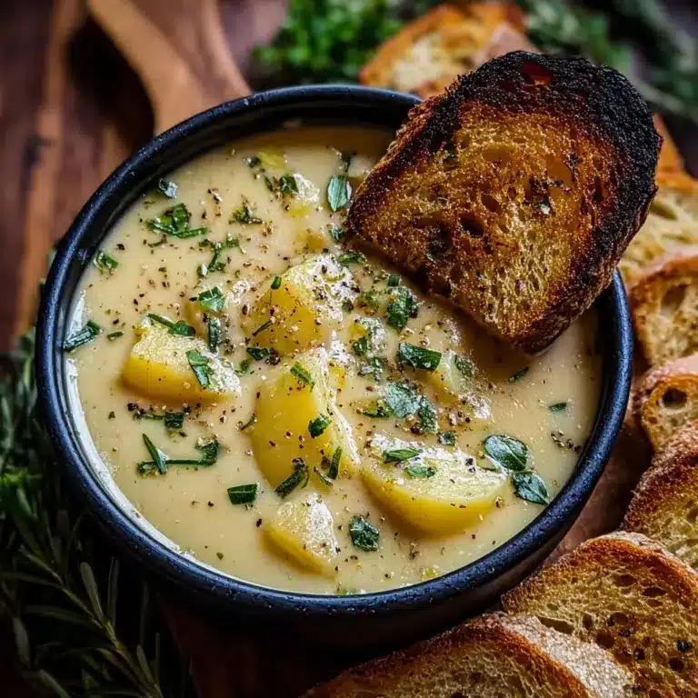 Hearty Cheddar Garlic Herb Potato Soup Recipe