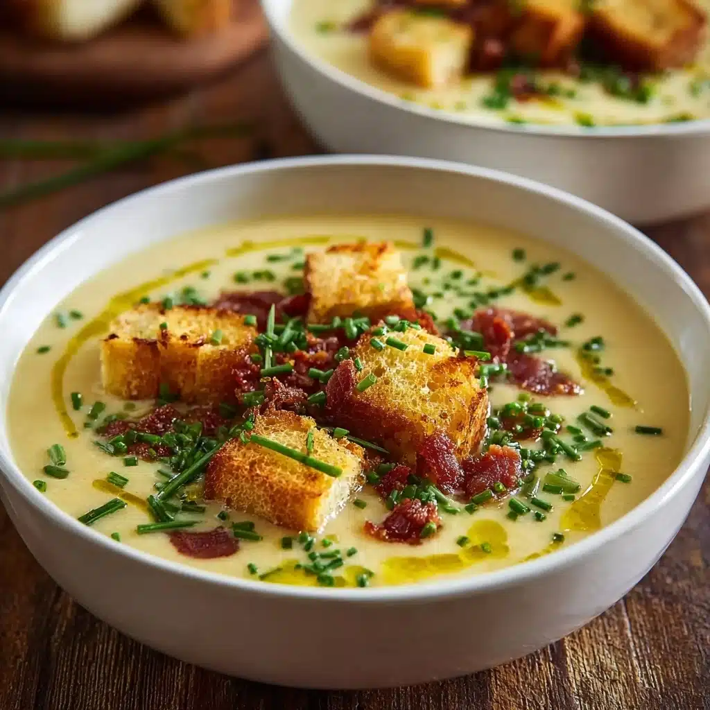 Hearty Cheddar Garlic Herb Potato Soup Recipe - Recipe Image