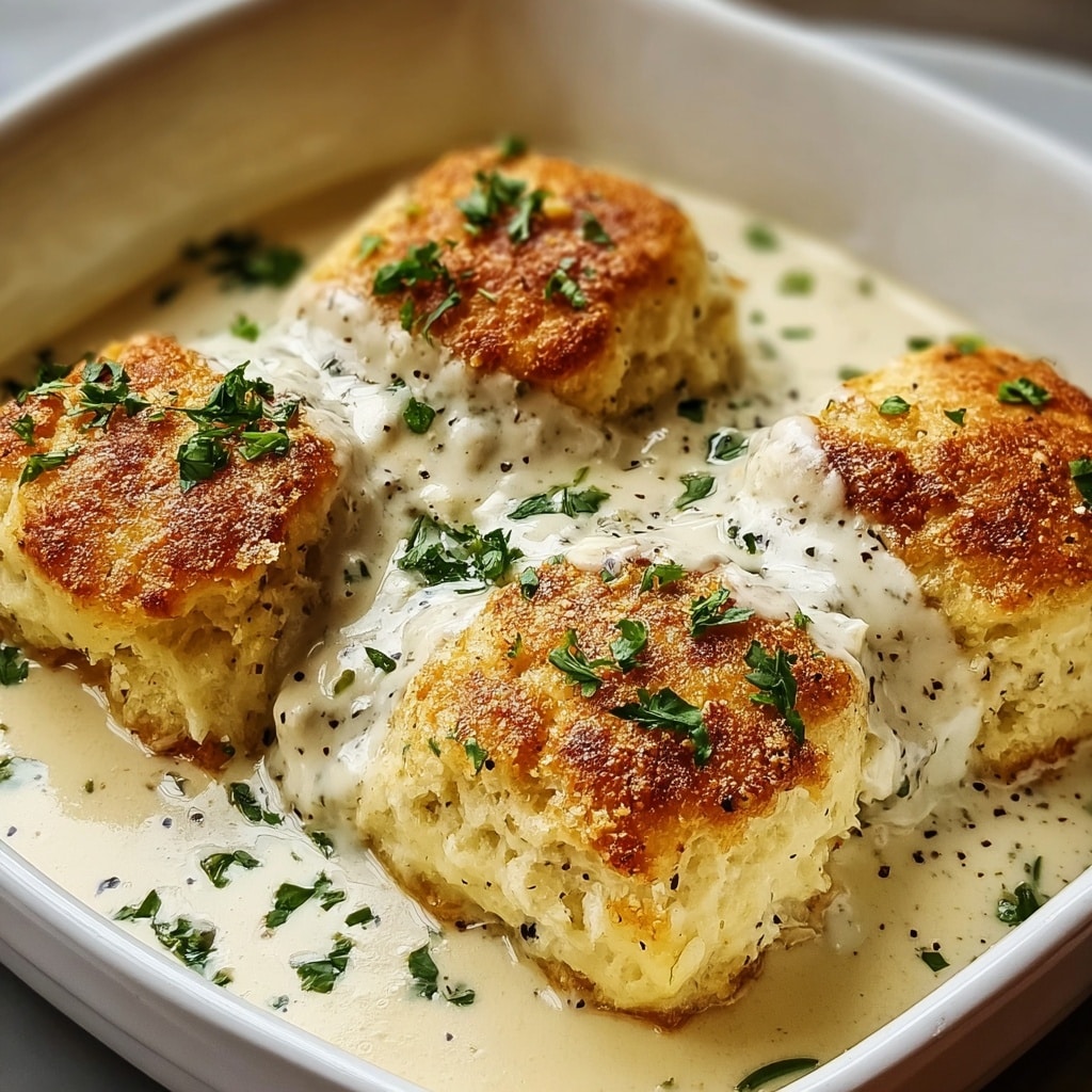 Chicken Pillows with Creamy Parmesan Sauce for Cozy Nights Recipe - Recipe Image