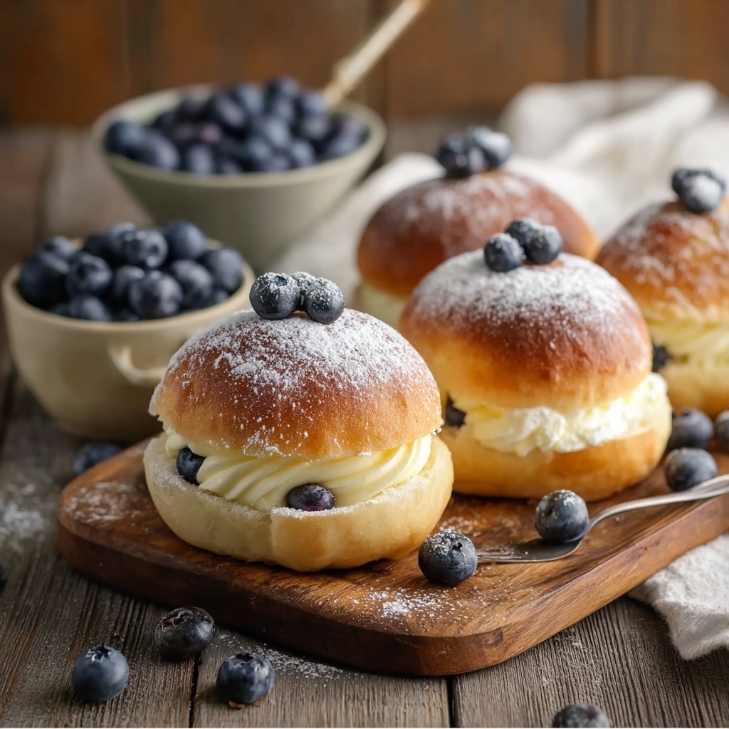 Blueberry & Custard Brioche Bun Recipe - Recipe Image