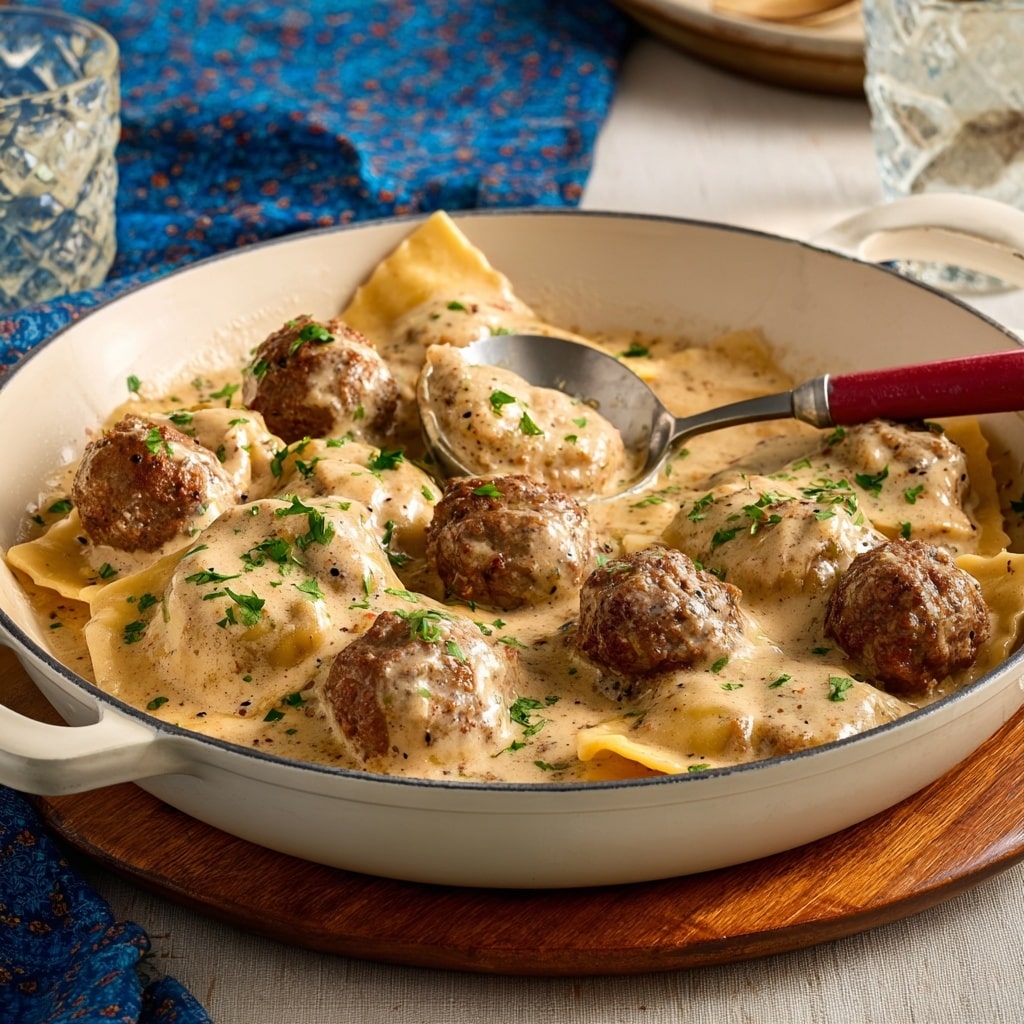 Pierogi and Meatball Skillet Recipe - Recipe Image