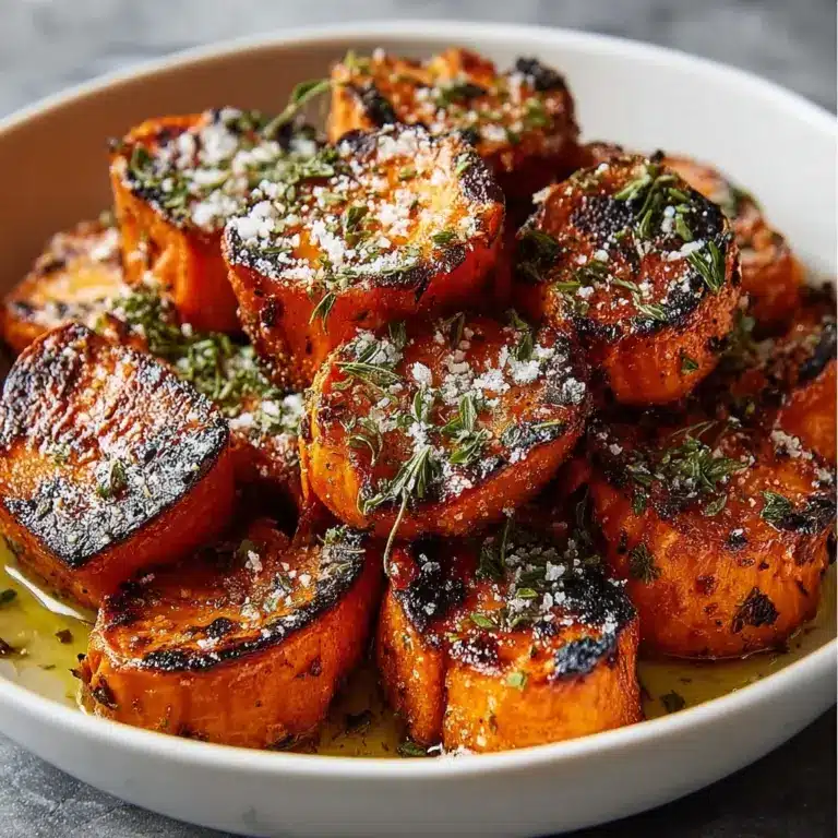 Garlic Parmesan Roasted Sweet Potatoes Recipe
