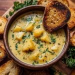Hearty Cheddar Garlic Herb Potato Soup Recipe