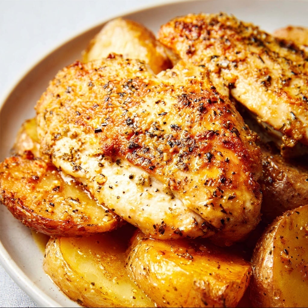 Garlic Parmesan Crockpot Chicken and Potatoes Recipe - Recipe Image