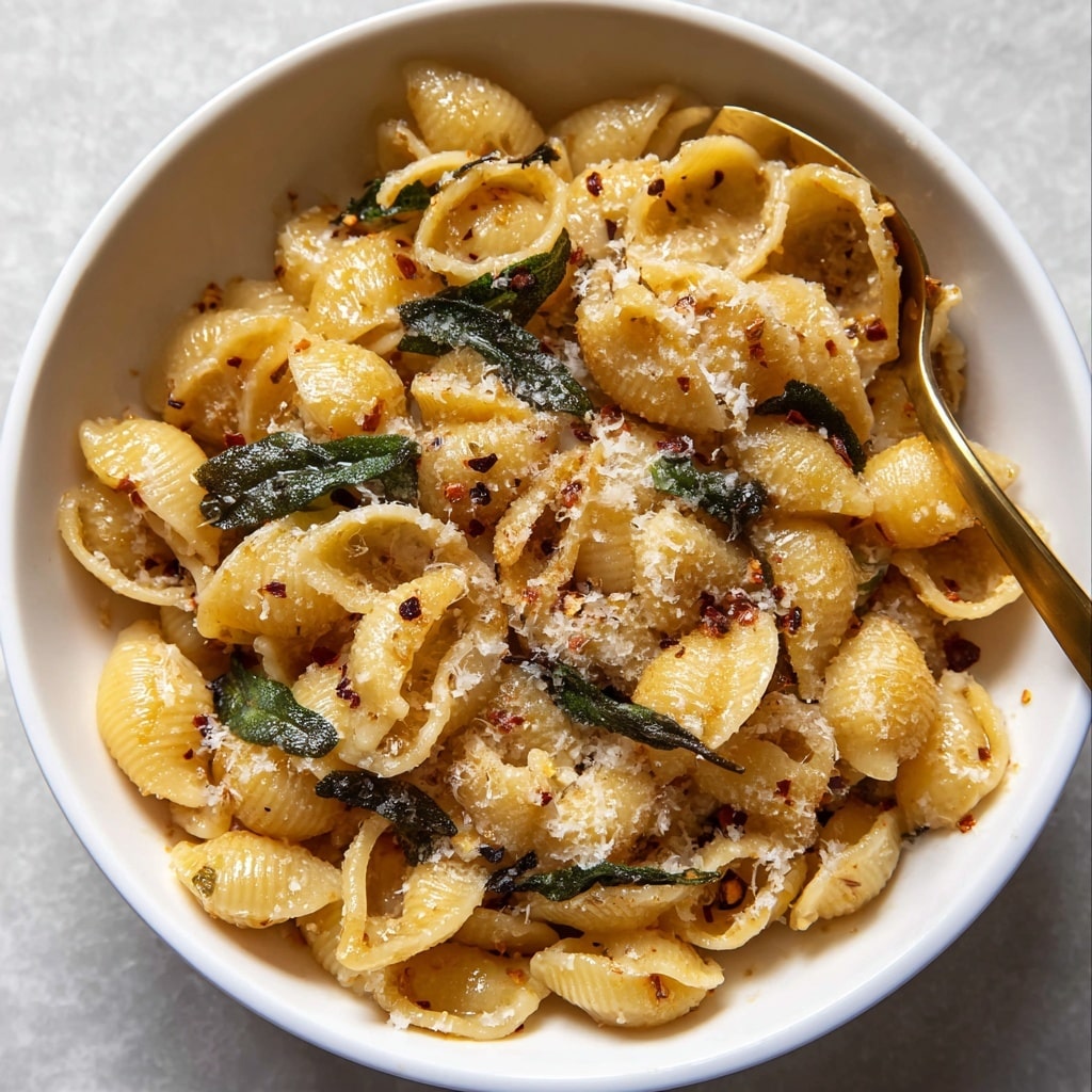 Spicy Brown Butter Pasta with Parmesan and Sage Recipe - Recipe Image