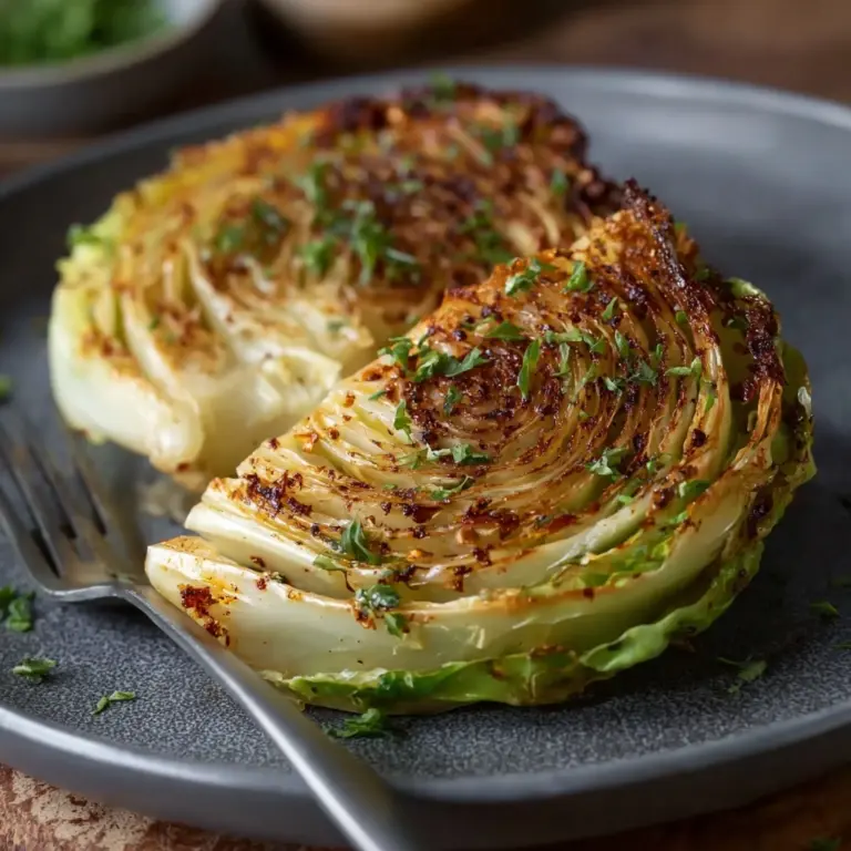 Oven Roasted Garlic Cabbage Steaks Recipe