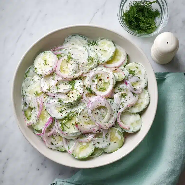 Easy Creamy Cucumber Salad Recipe