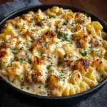 The Best Crockpot Garlic Parmesan Chicken Pasta Recipe