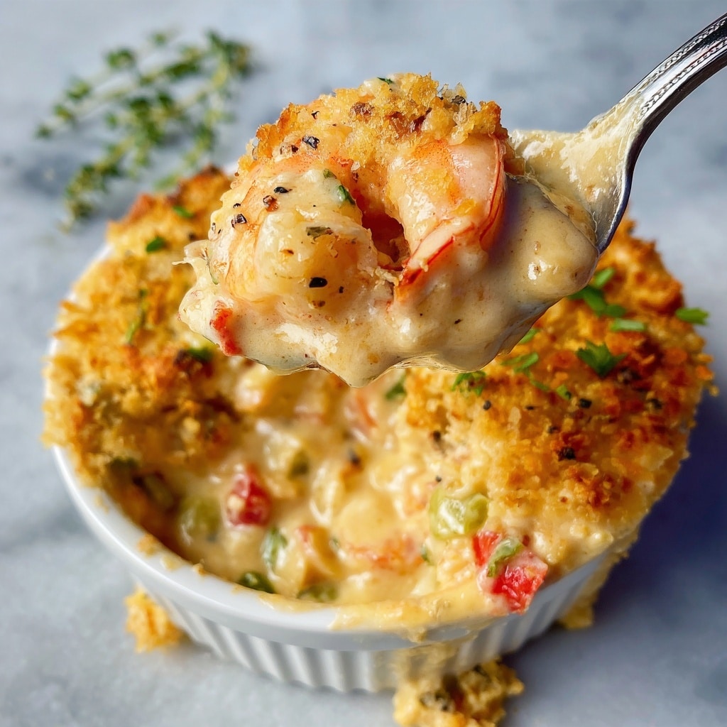 Pour the seafood mixture into a greased 9×13-inch baking dish or a large oven-safe skillet Recipe - Recipe Image