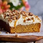Pumpkin Spice Gooey Cake with Cream Cheese Frosting Recipe