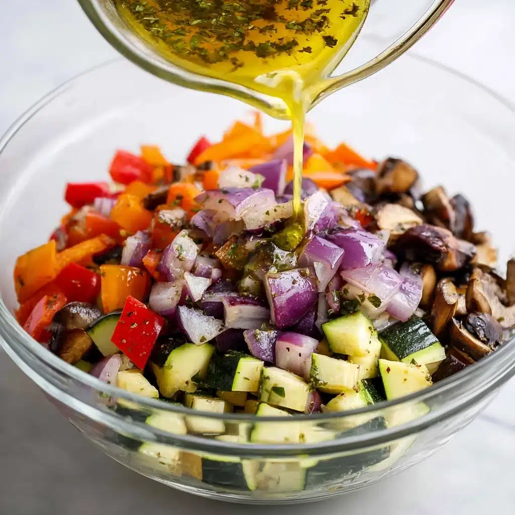 Grilled Chopped Veggies with Garlic Toast Recipe - Recipe Image