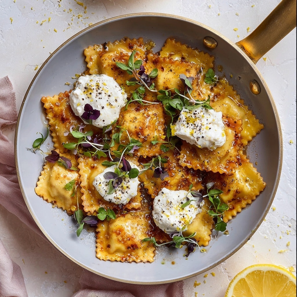 Brown Butter and Lemon Toasted Skillet Ravioli Recipe - Recipe Image