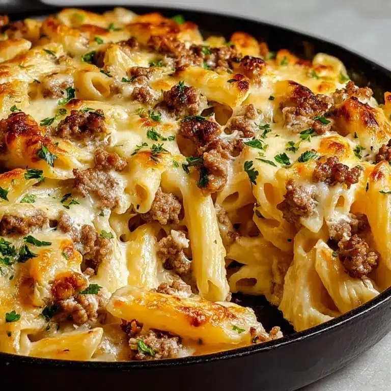 Ultimate Loaded Cheeseburger Alfredo Pasta : Creamy Dinner Recipe