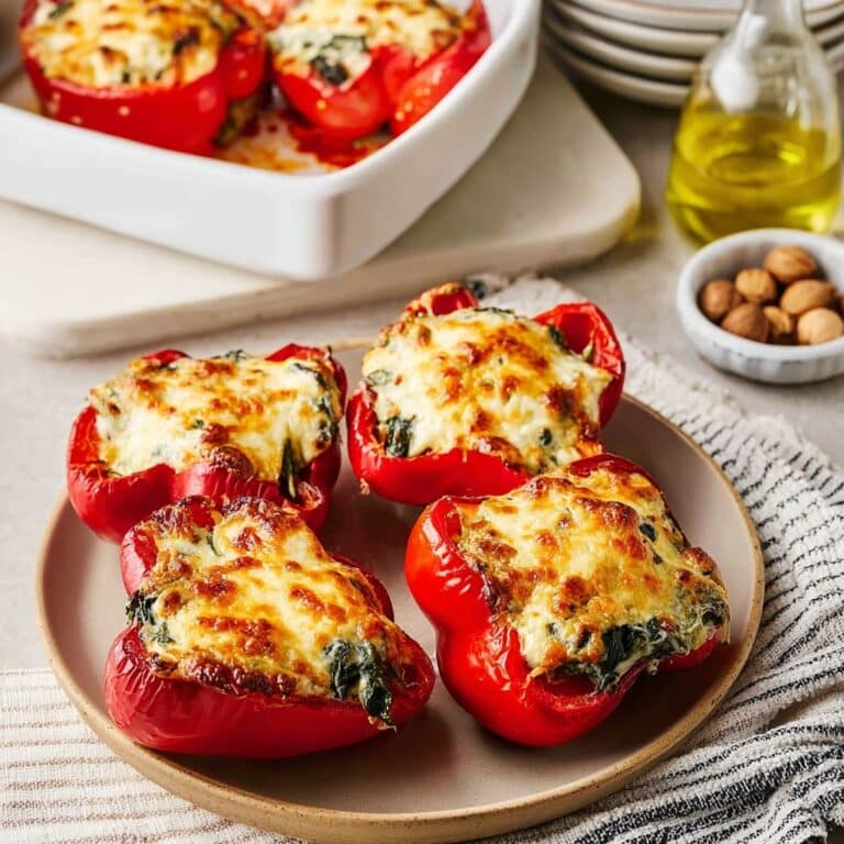 Spinach and Ricotta Stuffed Peppers Recipe