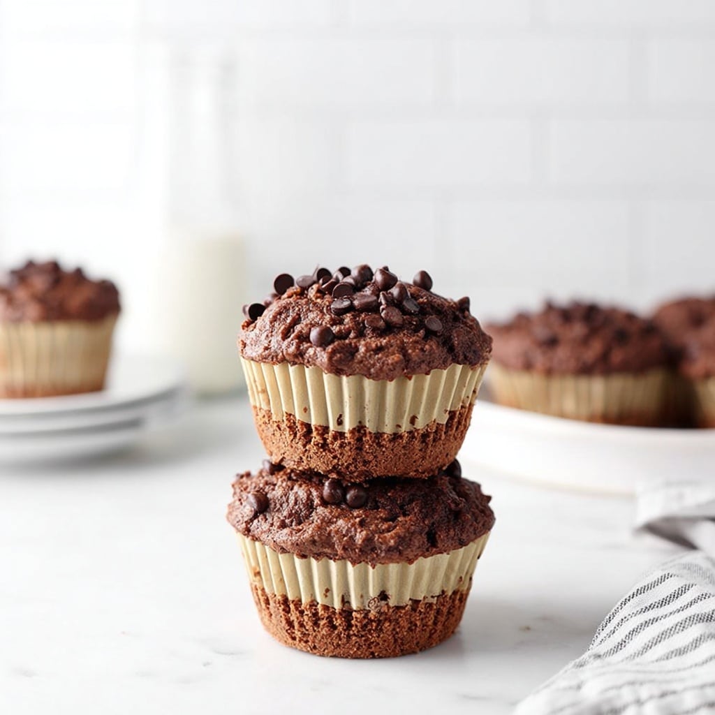 Healthy Double Chocolate Greek Yogurt Muffins Recipe - Recipe Image