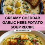 Hearty Cheddar Garlic Herb Potato Soup Recipe