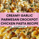 The Best Crockpot Garlic Parmesan Chicken Pasta Recipe