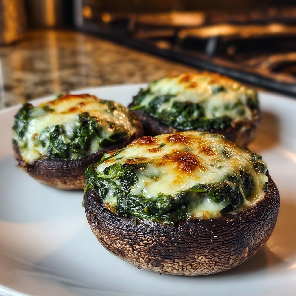 Spinach and Cheese Stuffed Portobello Mushroom Recipe - Recipe Image