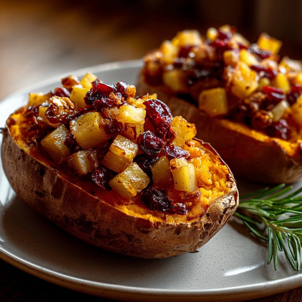 Cranberry Apple Twice-Baked Sweet Potatoes Recipe - Recipe Image