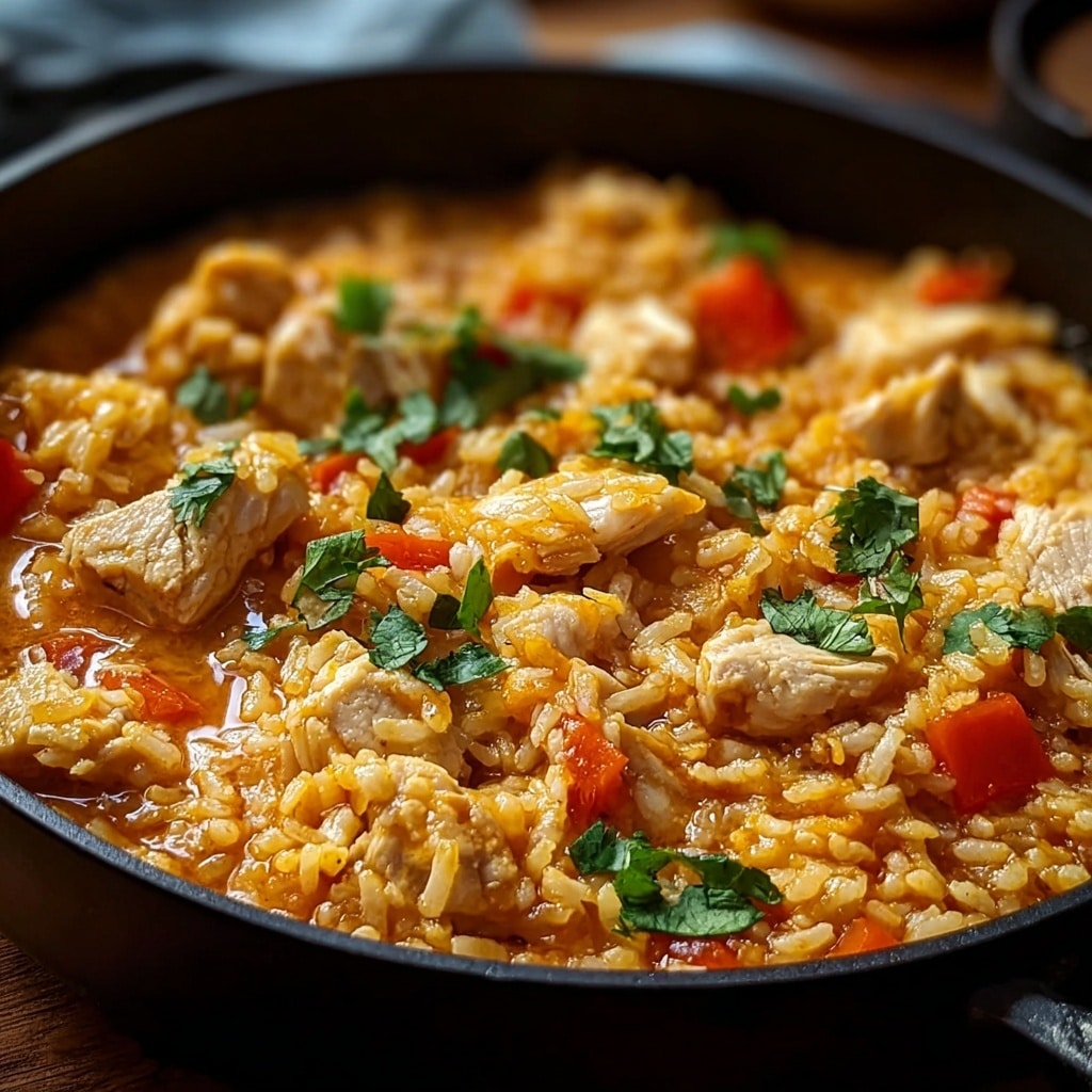 One Pot Queso Chicken and Rice : Easy Comfort Food Recipe - Recipe Image