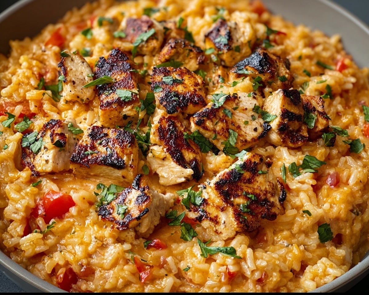One Pot Queso Chicken and Rice : Easy Comfort Food Recipe - Recipe Image