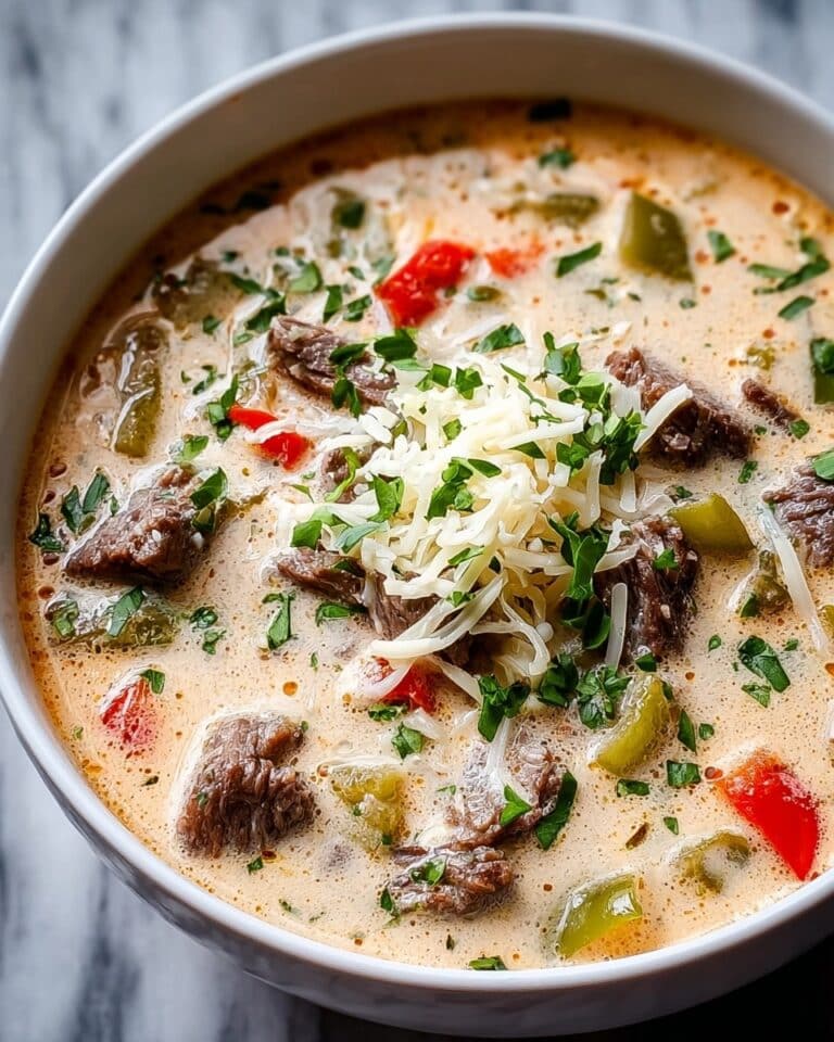 Creamy Philly Cheese Steak Soup Recipe