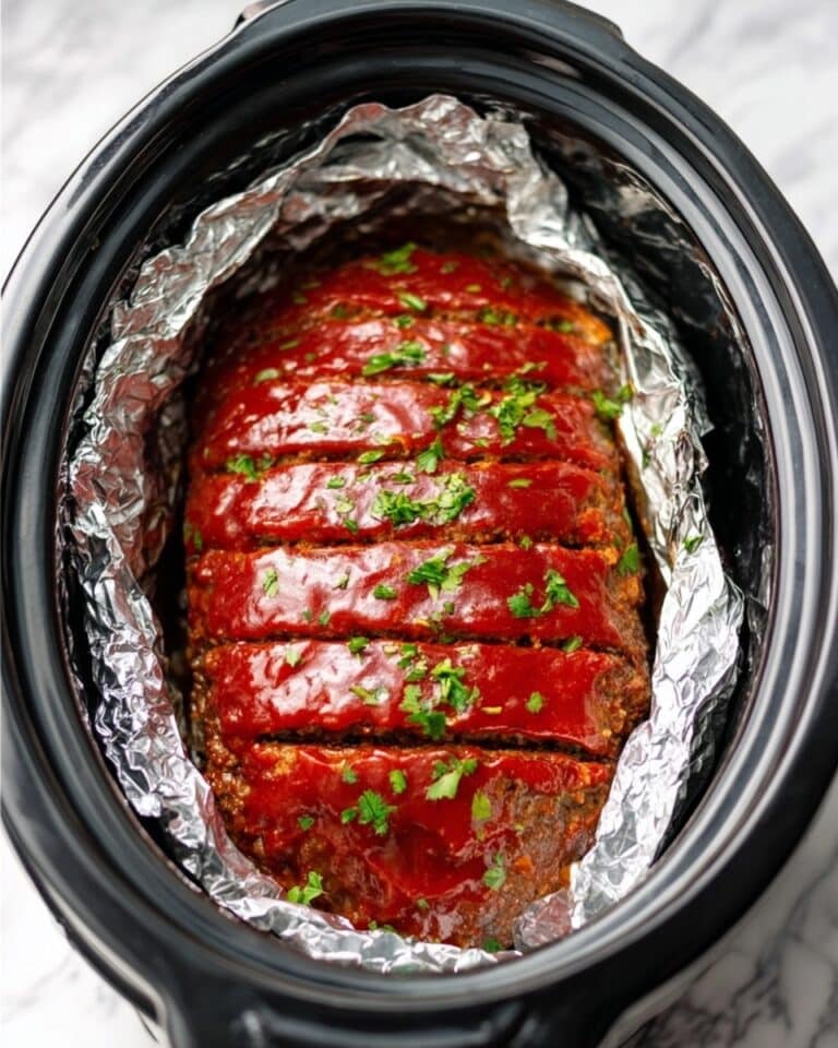 Crockpot Meatloaf with Roasted Vegetables and Sweet-Ketchup Glaze Recipe