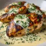 Mozzarella Chicken in Basil Cream Sauce Recipe