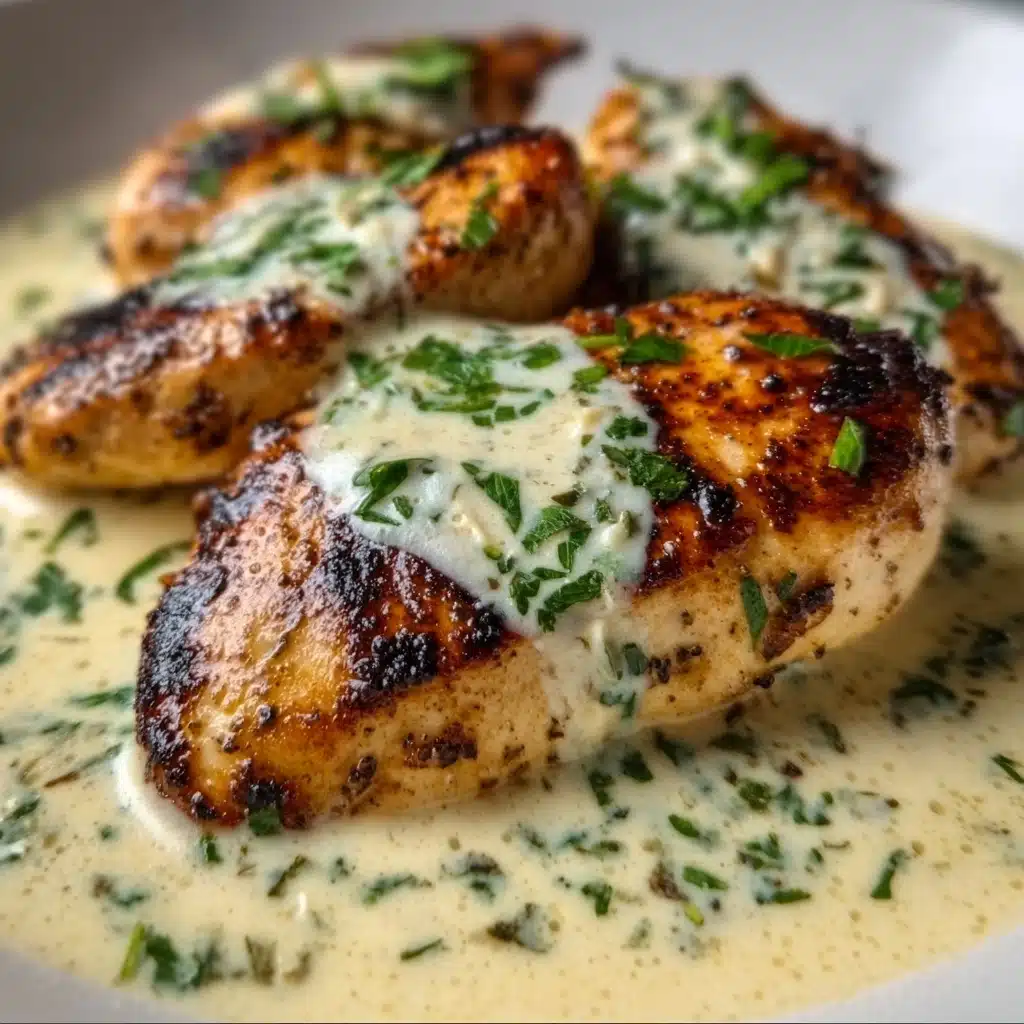 Mozzarella Chicken in Basil Cream Sauce Recipe - Recipe Image