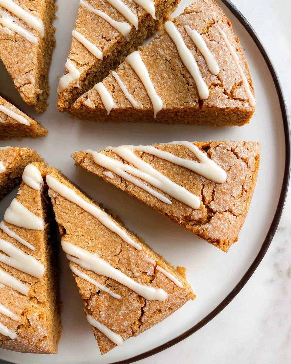 A single triangular slice of a brown cookie-like dessert with a cracked texture on top is placed on a white marbled surface. This slice is drizzled with thin, uneven lines of creamy white icing, adding contrast to the rough surface. There are a few crumbs scattered near the base of the slice, enhancing its homemade look. Partial edges of two white plates appear at the top left corner, framing the slice gently. photo taken with an iphone --ar 4:5 --v 7