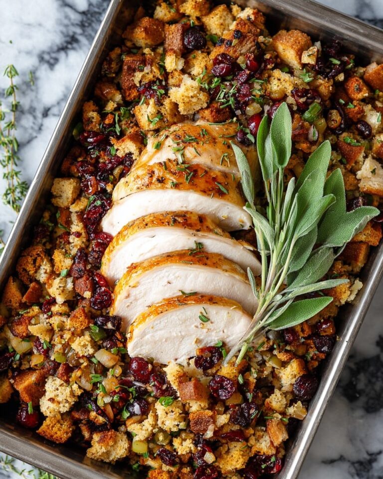 Sheet Pan Herb Roasted Turkey and Cranberry Pecan Stuffing Recipe