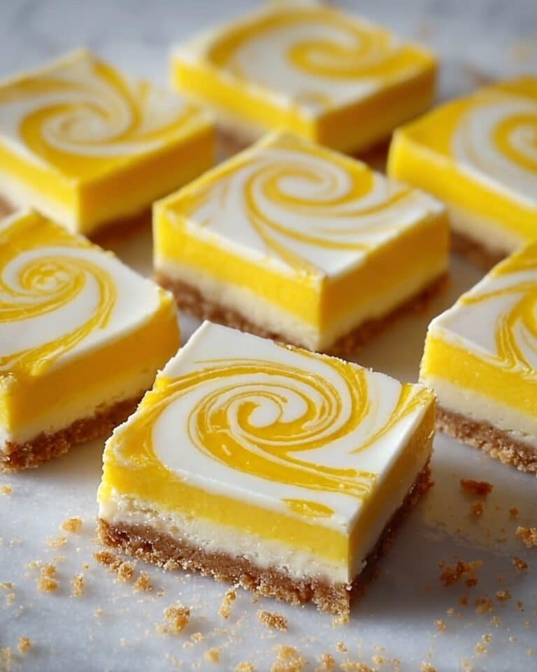Elegant Lemon Marbled Cheesecake Bars Recipe