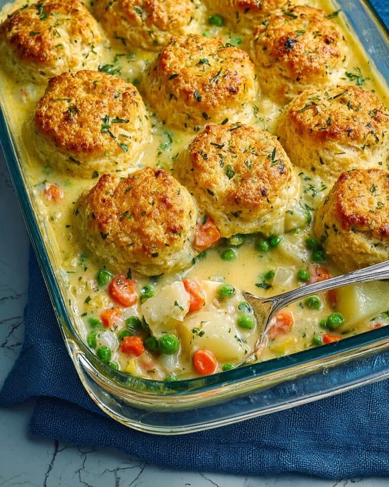 Savory Breakfast Pot Pie with Honey Butter Biscuit Topping Recipe