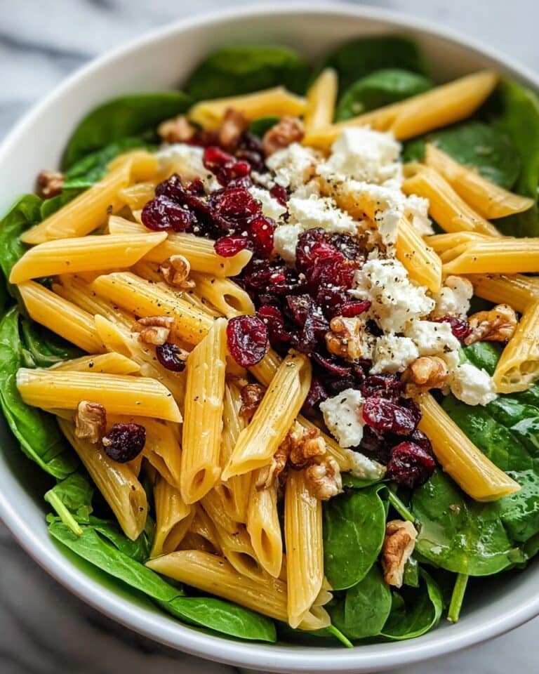 Feta & Cranberry Penne Salad with Orange Vinaigrette Recipe