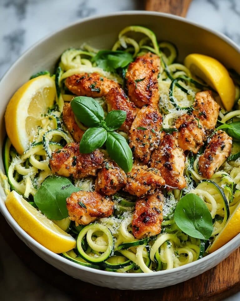 Lemon Garlic Chicken Zoodles Recipe