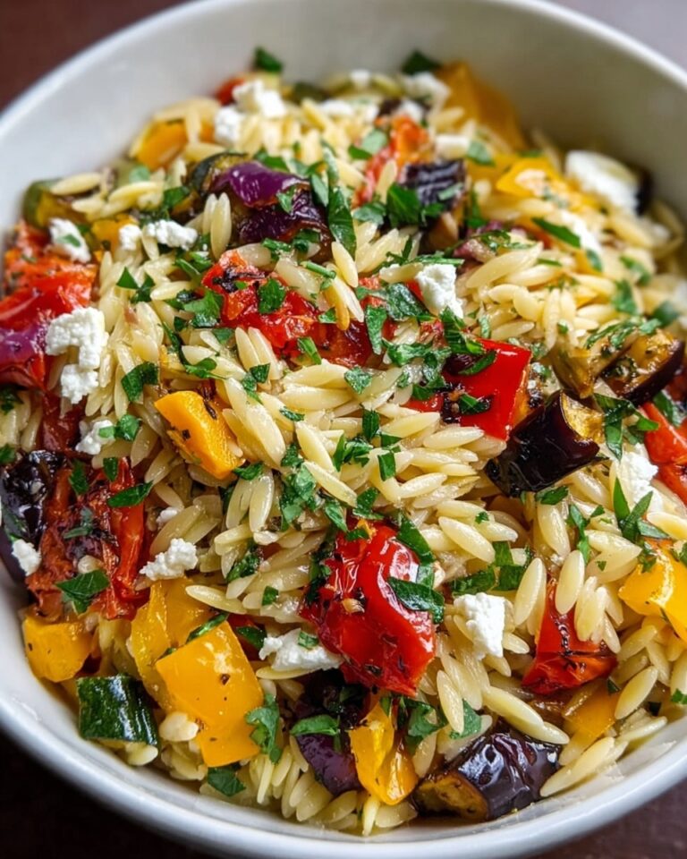 Orzo Salad with Roasted Veggies, Feta, and Lemon-Dijon Vinaigrette Recipe