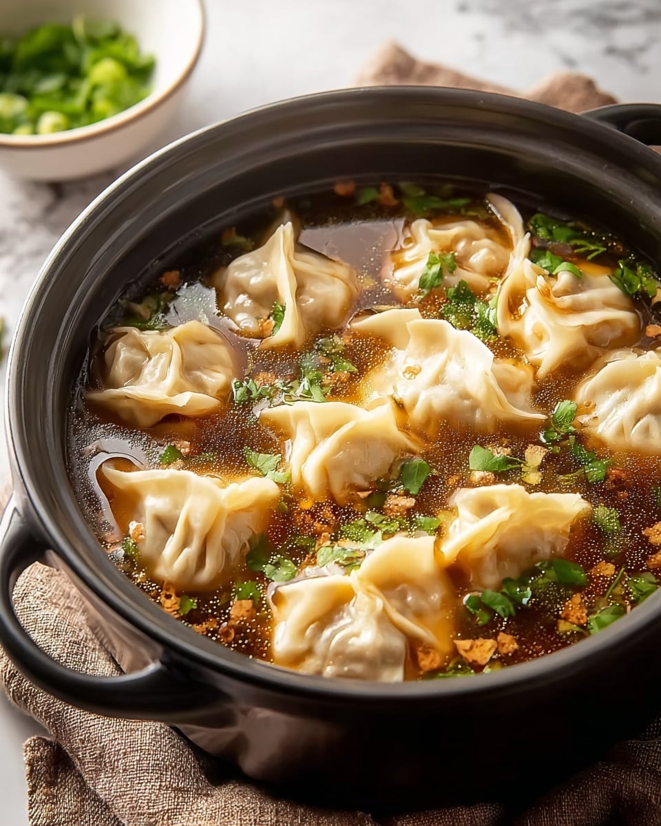A close-up image of a stack of three square, golden-brown crackers, each sandwiching a thick layer of creamy, white cheese spread mixed with small yellow cheese pieces, tiny green herbs, and bits of red pepper. The cheese spread looks soft and rich, slightly oozing out between the crackers. A single green herb piece decorates the top cracker. The background shows more crackers with the same cheese spread on a white marbled surface, softly blurred. photo taken with an iphone --ar 4:5 --v 7