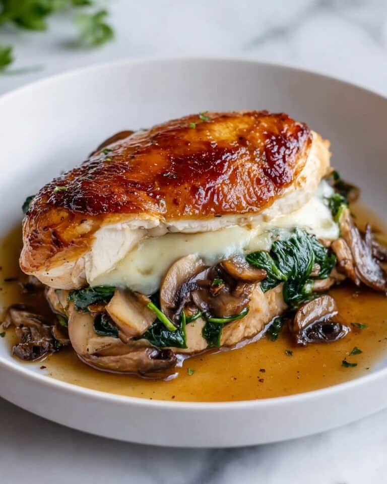Mushroom-Stuffed Chicken Breast with Melted Mozzarella Recipe