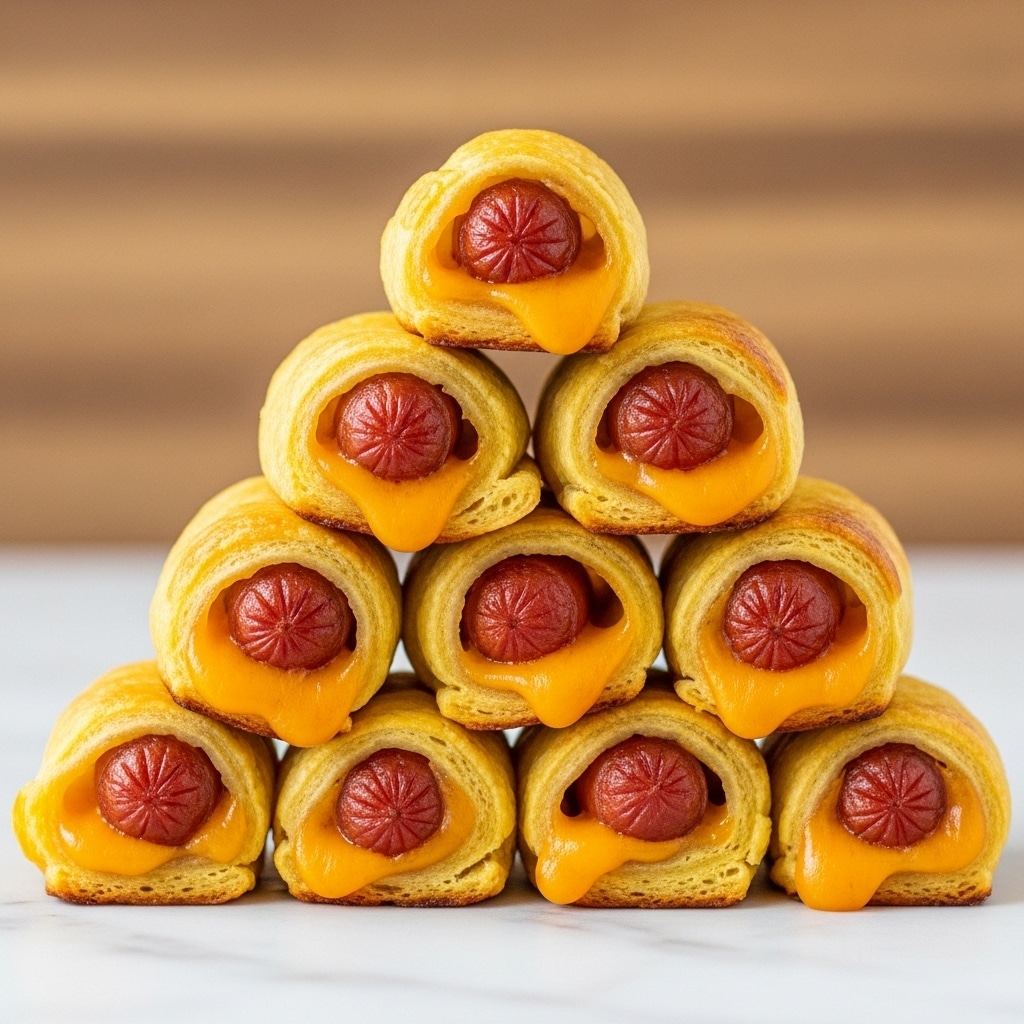 The image shows a stack of seven small rolled tortillas filled with a creamy orange mixture and slices of green jalapeño peppers, along with visible pieces of red sausage or meat. The tortillas are light tan in color with slight browning, arranged in a pyramid shape on a dark wooden board placed on a white marbled surface. A whole green jalapeño pepper sits beside the stack on the board. The texture of the filling looks smooth and creamy, while the tortillas appear soft and pliable. Photo taken with an iphone --ar 4:5 --v 7