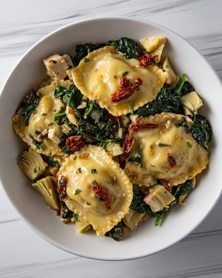 Ravioli with Artichokes, Capers, and Spinach Recipe