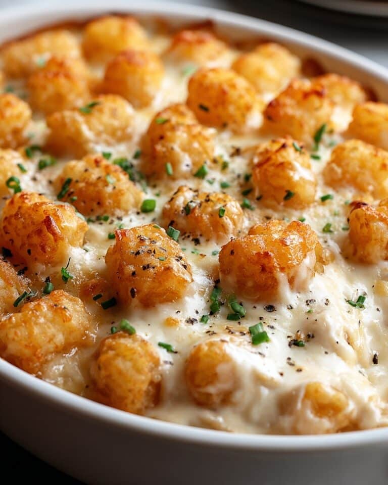 Chicken Alfredo Tater Tot Casserole Recipe