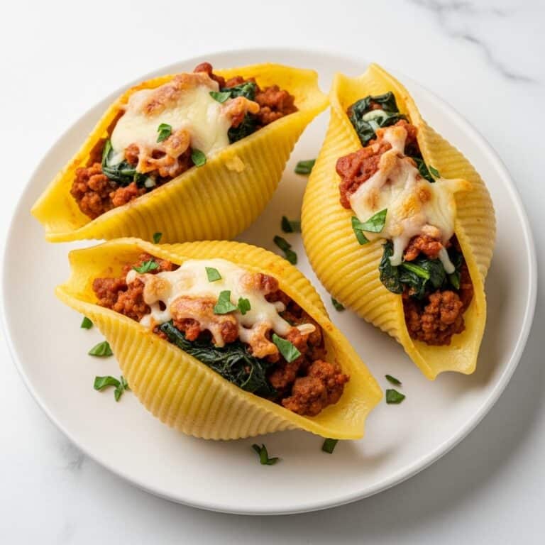 Spinach and Ground Beef Stuffed Shells Recipe