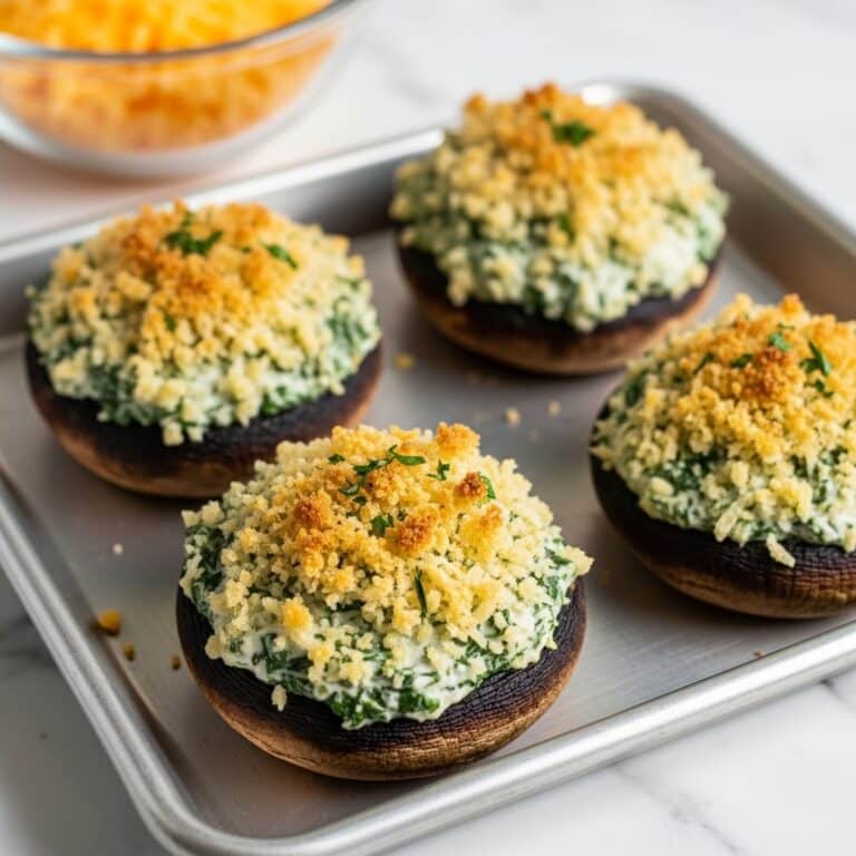 Grilled Spinach Dip-Stuffed Portabella Mushroom Caps Recipe